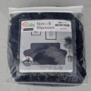 Easy-Going Stretch Loveseat Slipcover in dark blue